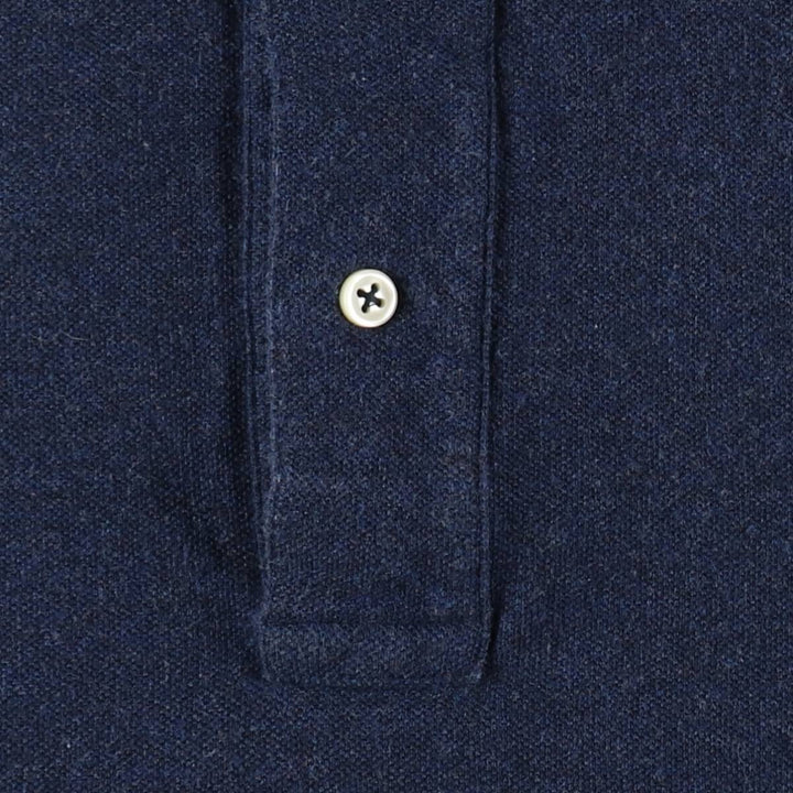 Ralph Lauren POLO by Ralph Lauren short sleeve polo shirt, men's XL size cotton navy blue type Vintage Second Hand