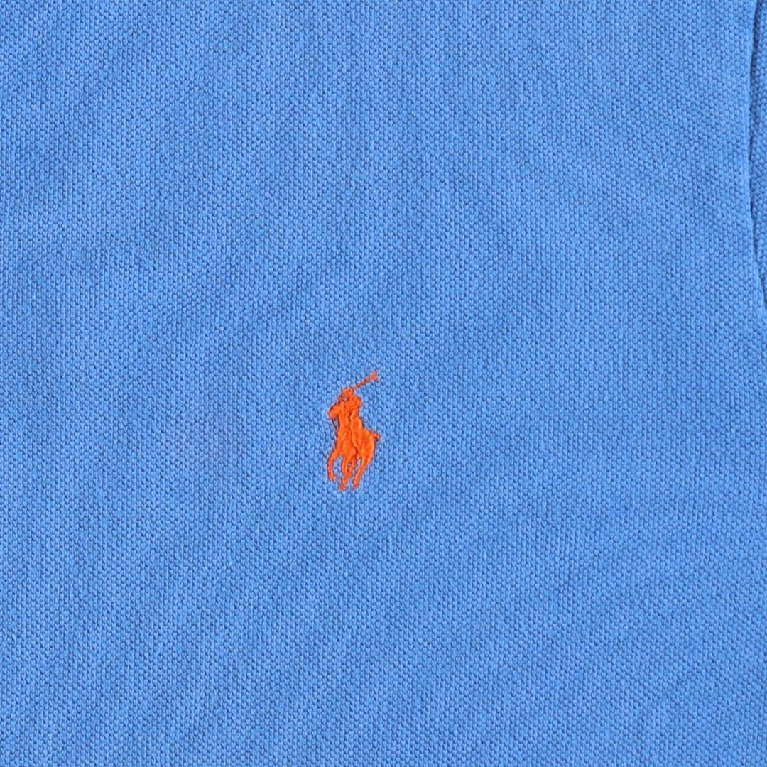 Ralph Lauren POLO by Ralph Lauren CUSTOM FIT short sleeve polo shirt, men's size L cotton blue type Vintage Second Hand