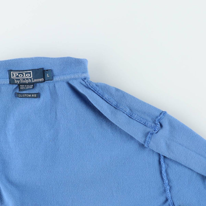 Ralph Lauren POLO by Ralph Lauren CUSTOM FIT short sleeve polo shirt, men's size L cotton blue type Vintage Second Hand