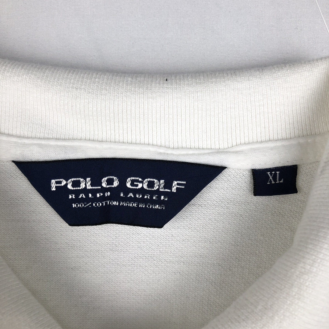 Ralph Lauren POLO GOLF Short Sleeve Polo Shirt Men's XL cotton white type Vintage Second Hand