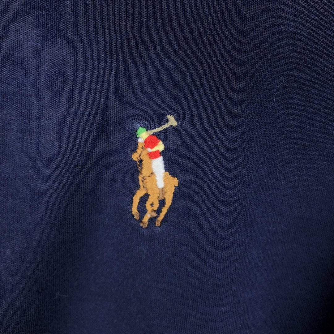 Ralph Lauren POLO by Ralph Lauren Pima Interlock Short-Sleeve Polo Shirt, Men's Size XL (approx.) cotton navy blue type Vintage Second Hand