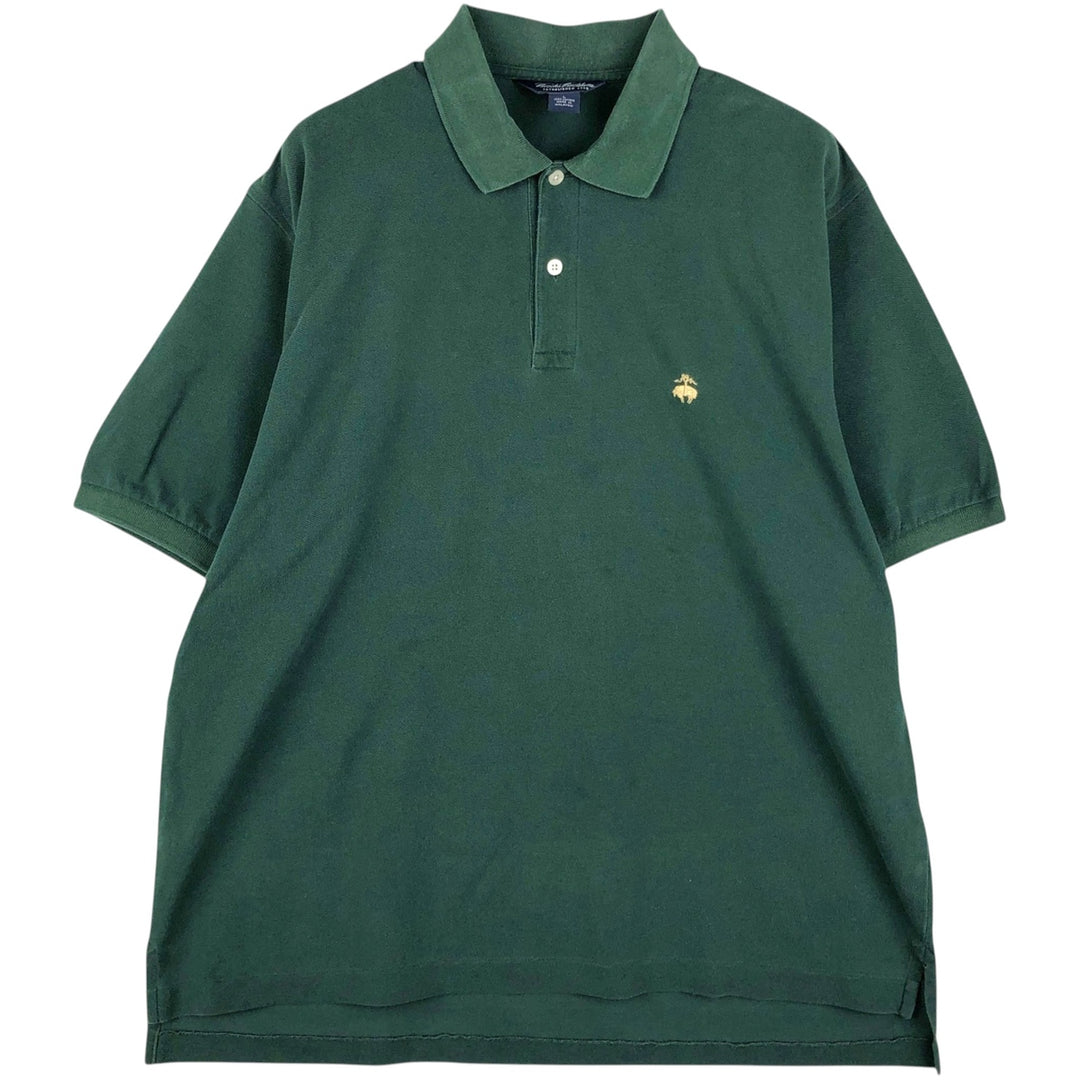 Brooks Brothers Men's Short Sleeve Polo Shirt, Size L cotton Green type dark green Vintage Second Hand