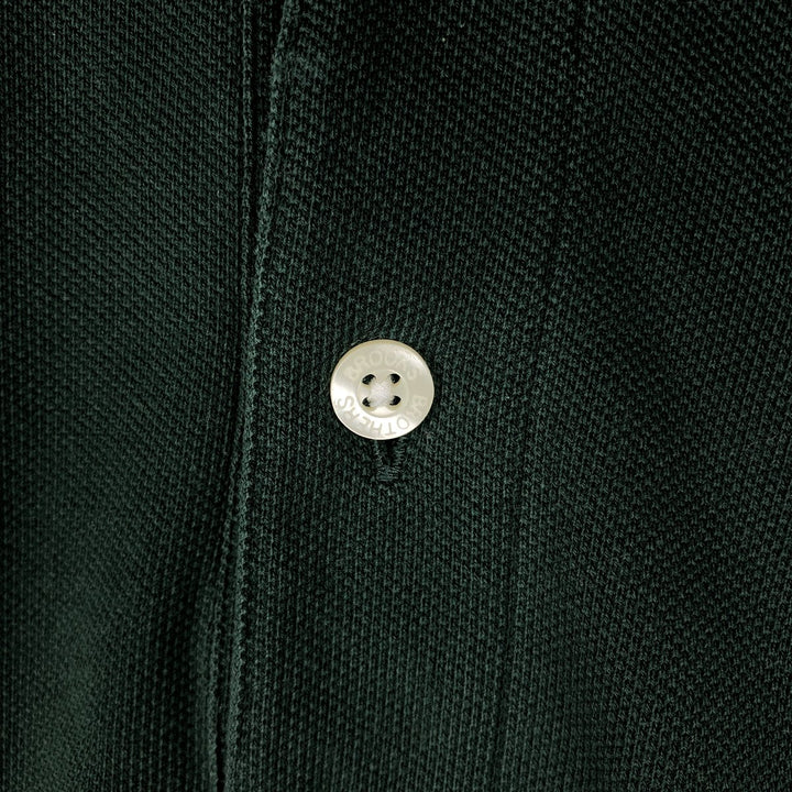 Brooks Brothers Men's Short Sleeve Polo Shirt, Size L cotton Green type dark green Vintage Second Hand