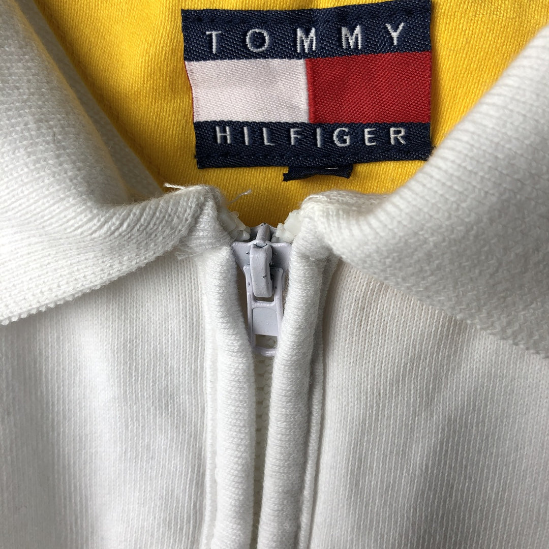 1990'S Tommy Hilfiger Half-Zip Short-Sleeve Polo Shirt, Men's Size L (approx.), Vintage cotton white type Vintage Second Hand