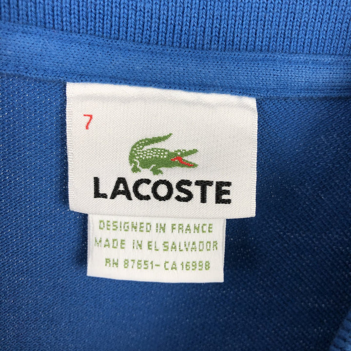1990'S Lacoste French-designed short-sleeved polo shirt, size 7 (equivalent to men's XXL), vintage. cotton blue type Vintage Second Hand
