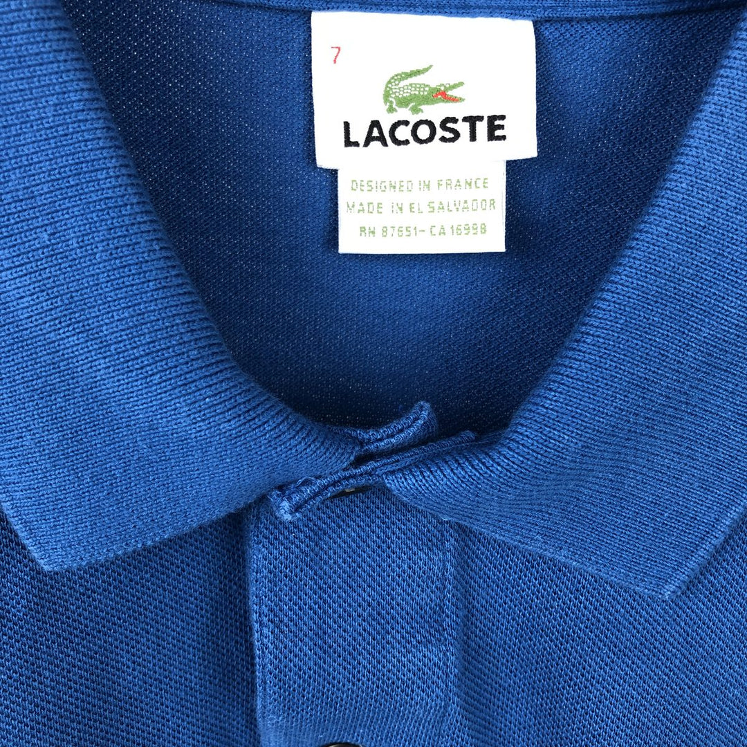 1990'S Lacoste French-designed short-sleeved polo shirt, size 7 (equivalent to men's XXL), vintage. cotton blue type Vintage Second Hand