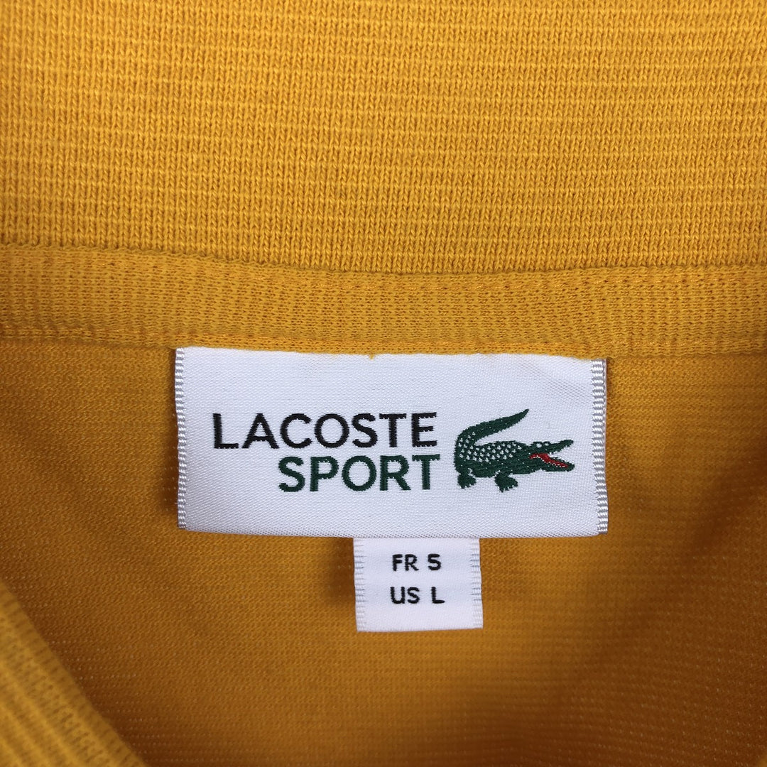 Lacoste LACOSTE SPORT short sleeve polo shirt, men's size L cotton yellow type Vintage Second Hand