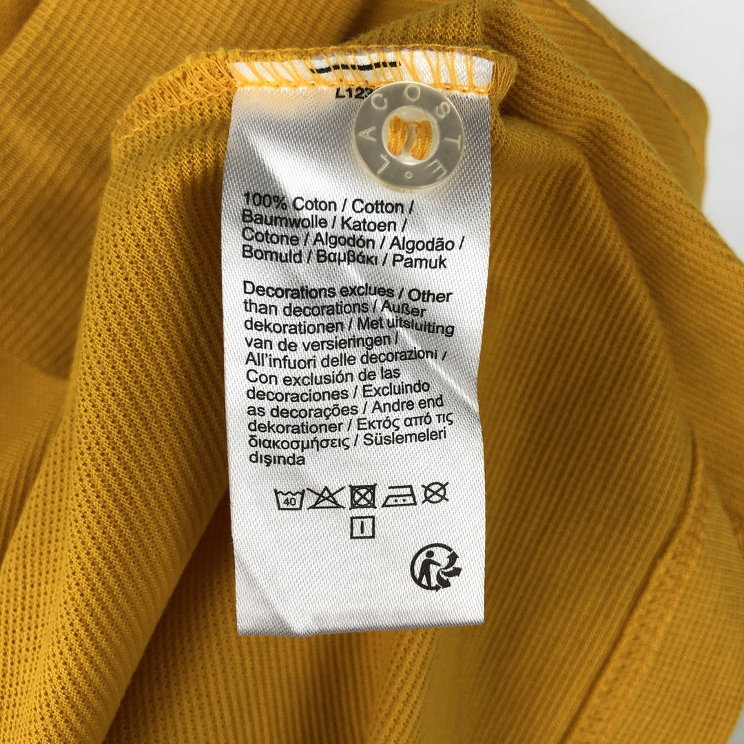 Lacoste LACOSTE SPORT short sleeve polo shirt, men's size L cotton yellow type Vintage Second Hand