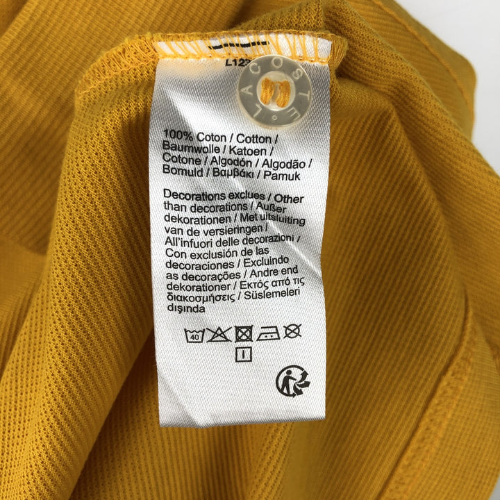 Lacoste LACOSTE SPORT short sleeve polo shirt, men's size L cotton yellow type Vintage Second Hand