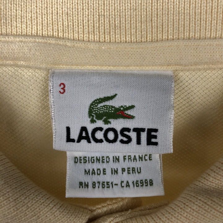 1990'S Lacoste French-designed short-sleeved polo shirt, size 3 (equivalent to men's S), vintage. cotton lemon yellow Vintage Second Hand