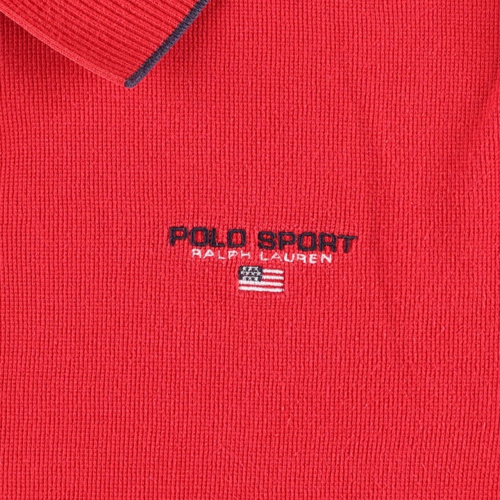 ~2000'S Ralph Lauren POLO SPORT short-sleeved polo shirt, men's size L (approx.) cotton red type Vintage Second Hand