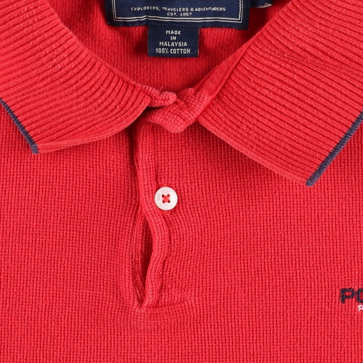 ~2000'S Ralph Lauren POLO SPORT short-sleeved polo shirt, men's size L (approx.) cotton red type Vintage Second Hand