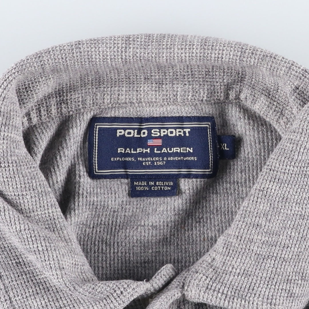 ~2000'S Ralph Lauren POLO SPORT Short-Sleeve Polo Shirt, Men's Size XL (approx.) cotton gray type Vintage Second Hand