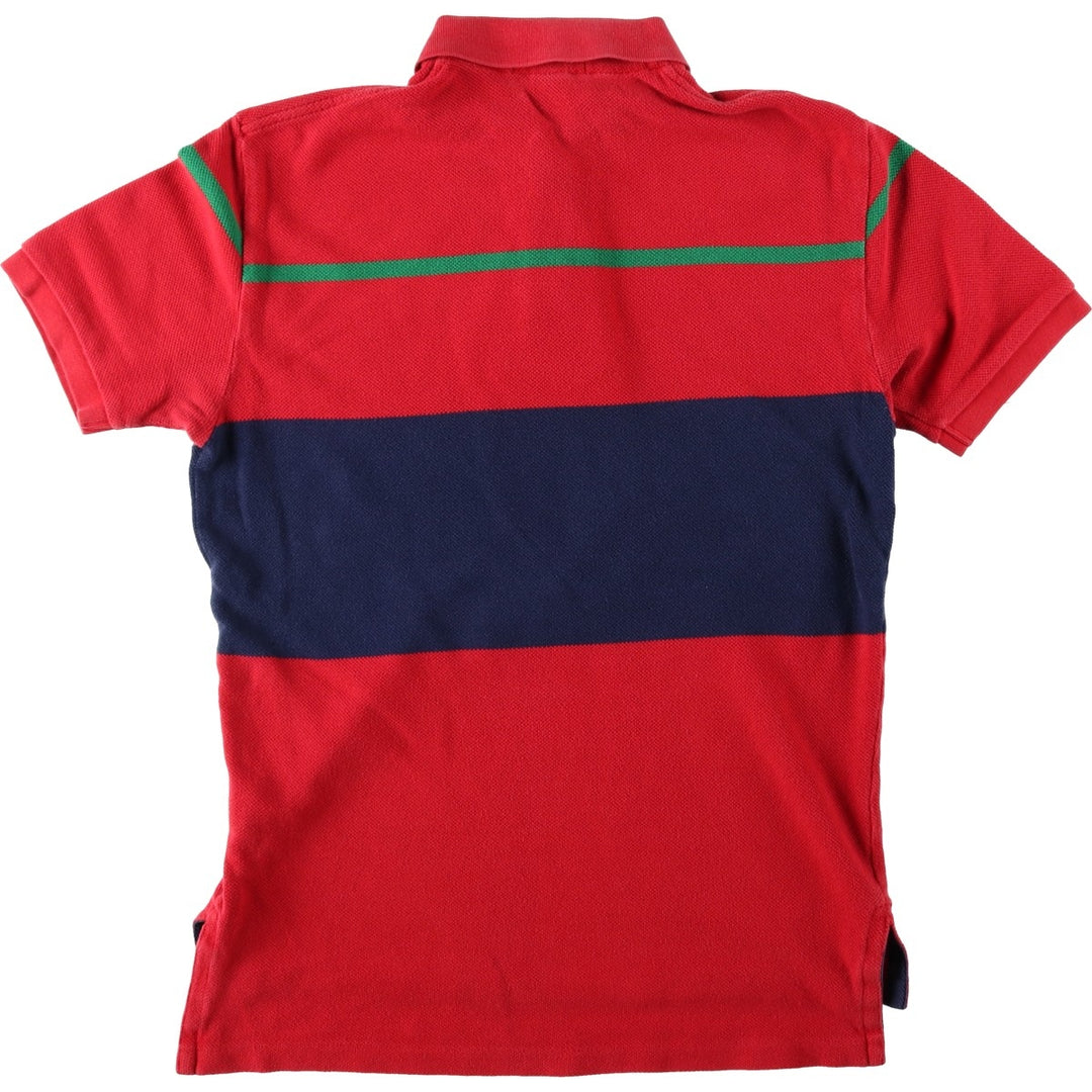 Ralph Lauren POLO by Ralph Lauren Multi-stripe Short-Sleeve Polo Shirt, Men's Size M (approx.) cotton red type Vintage Second Hand