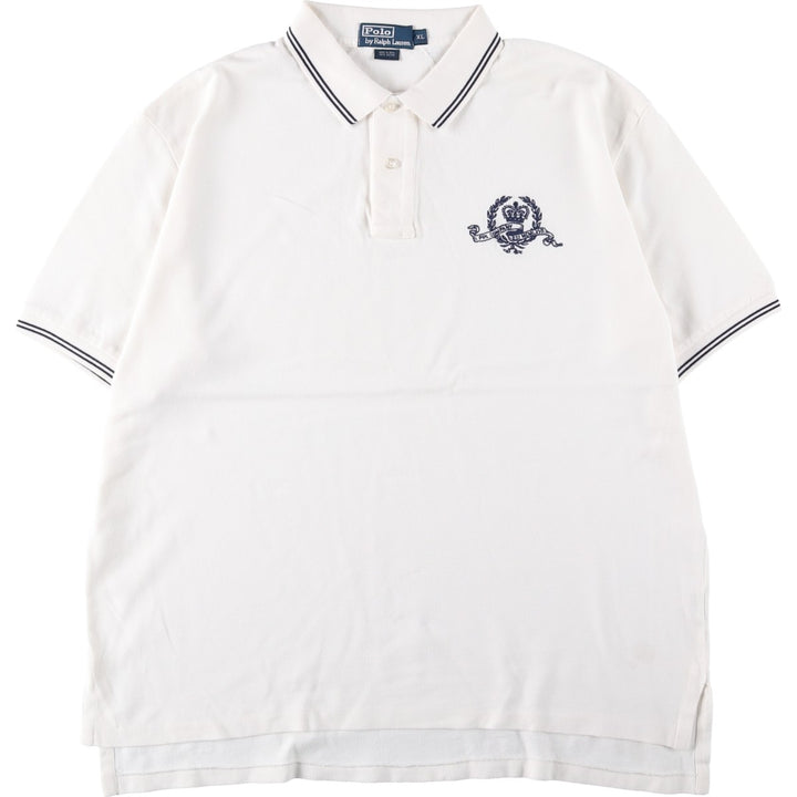 Ralph Lauren POLO by Ralph Lauren short sleeve polo shirt, men's XL size cotton white type Vintage Second Hand