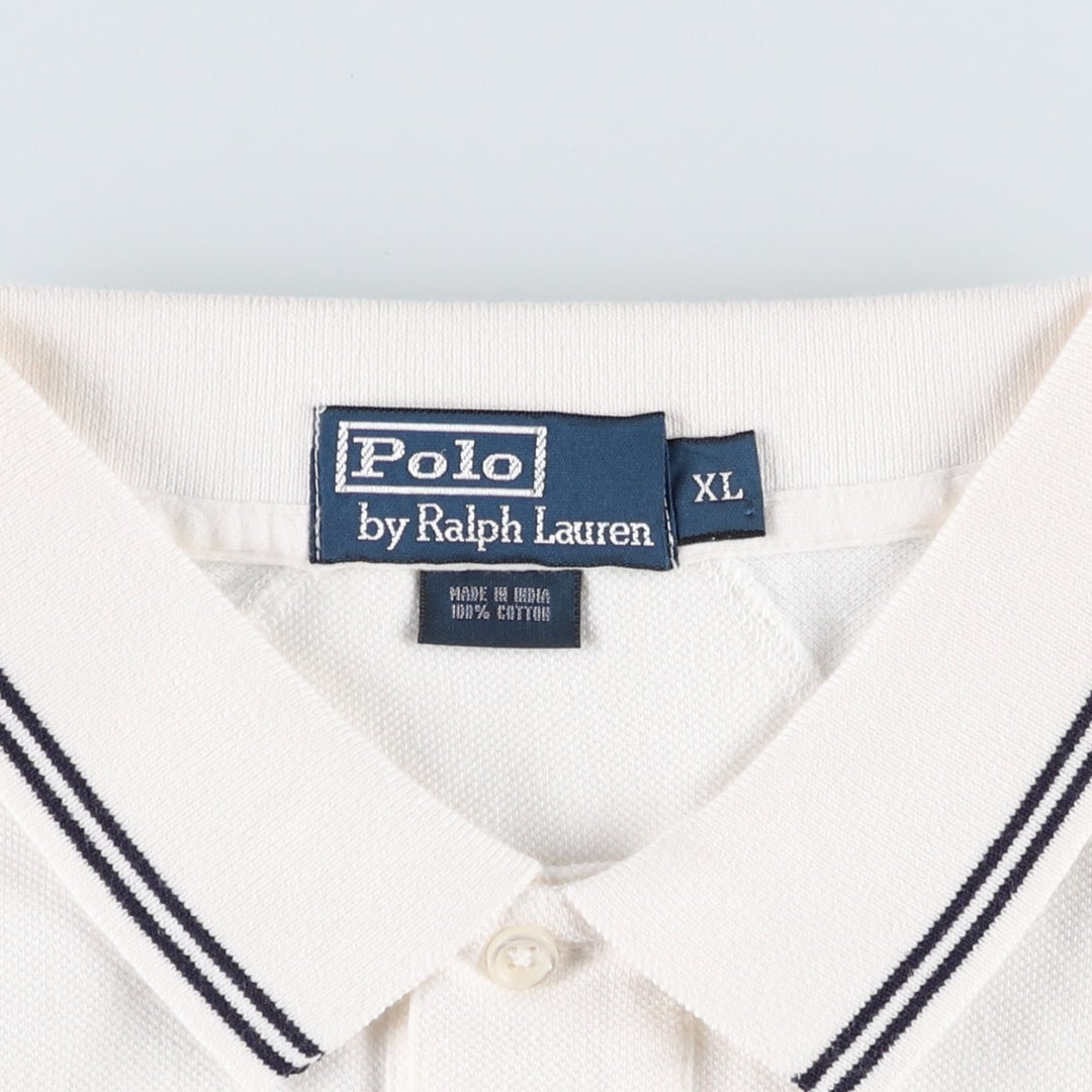 Ralph Lauren POLO by Ralph Lauren short sleeve polo shirt, men's XL size cotton white type Vintage Second Hand