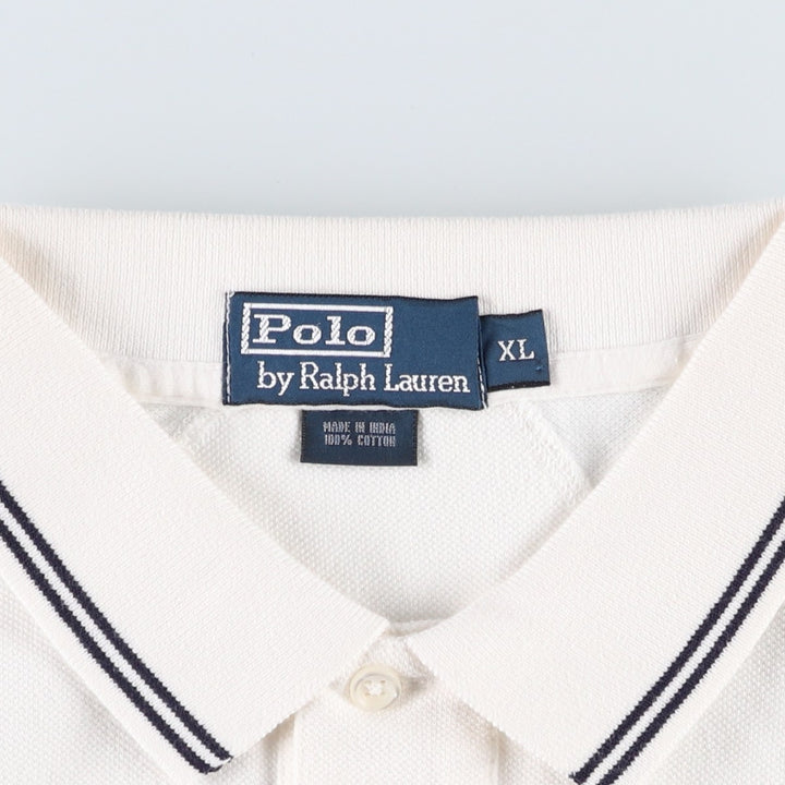 Ralph Lauren POLO by Ralph Lauren short sleeve polo shirt, men's XL size cotton white type Vintage Second Hand