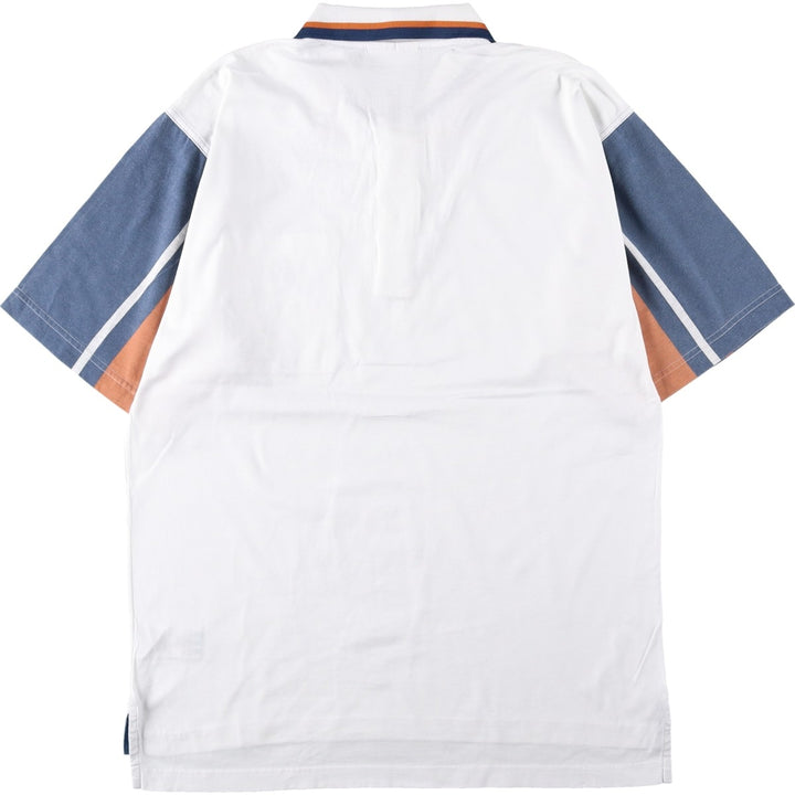 80s-90'S Adidas Trefoil Logo Short-Sleeve Polo Shirt, Men's Size L (Equivalent), Vintage cotton white type Vintage Second Hand