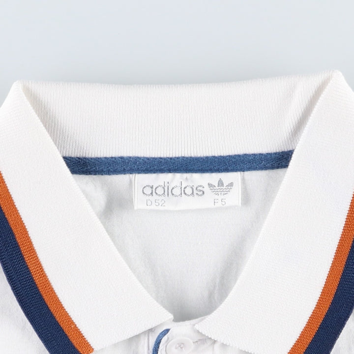80s-90'S Adidas Trefoil Logo Short-Sleeve Polo Shirt, Men's Size L (Equivalent), Vintage cotton white type Vintage Second Hand