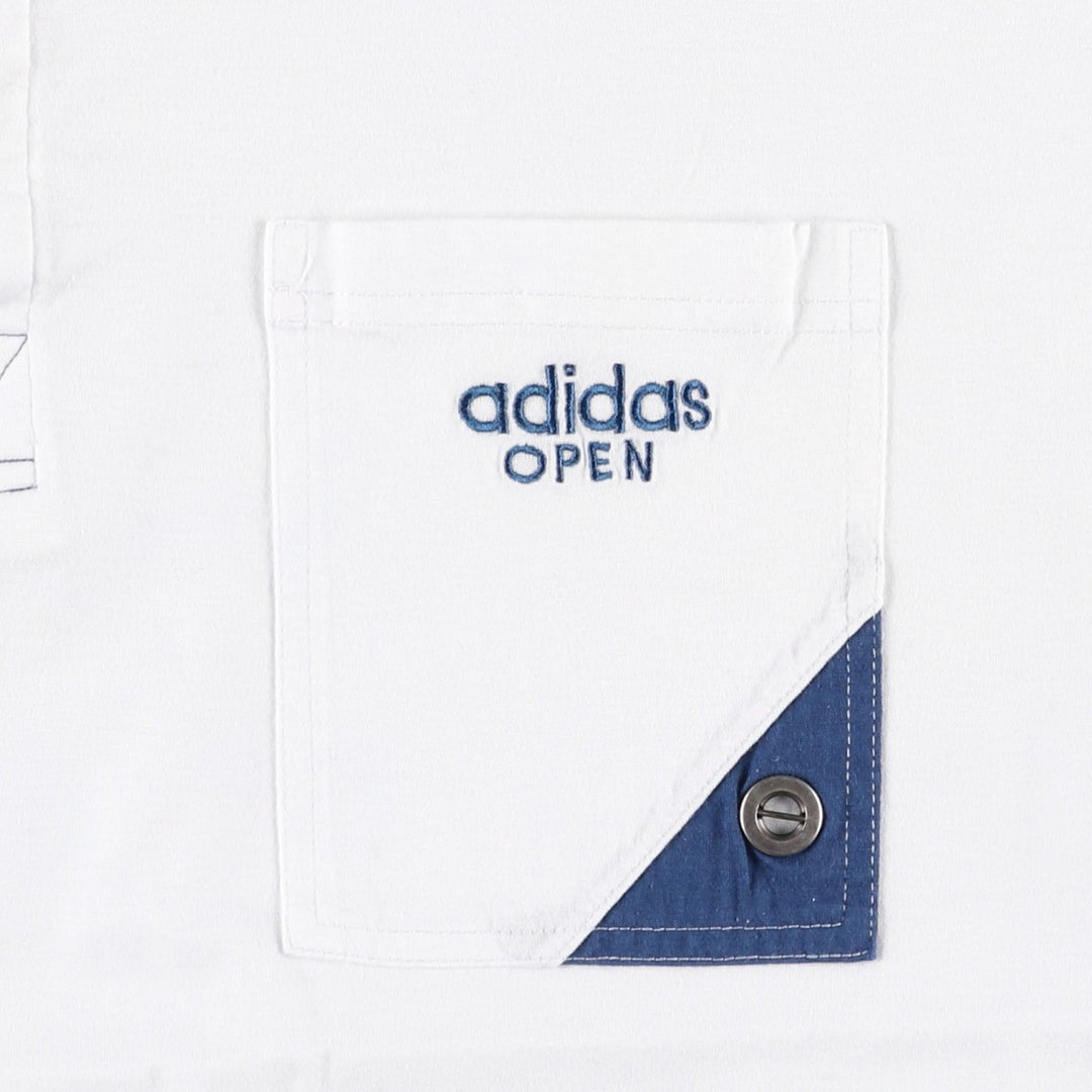 80s-90'S Adidas Trefoil Logo Short-Sleeve Polo Shirt, Men's Size L (Equivalent), Vintage cotton white type Vintage Second Hand