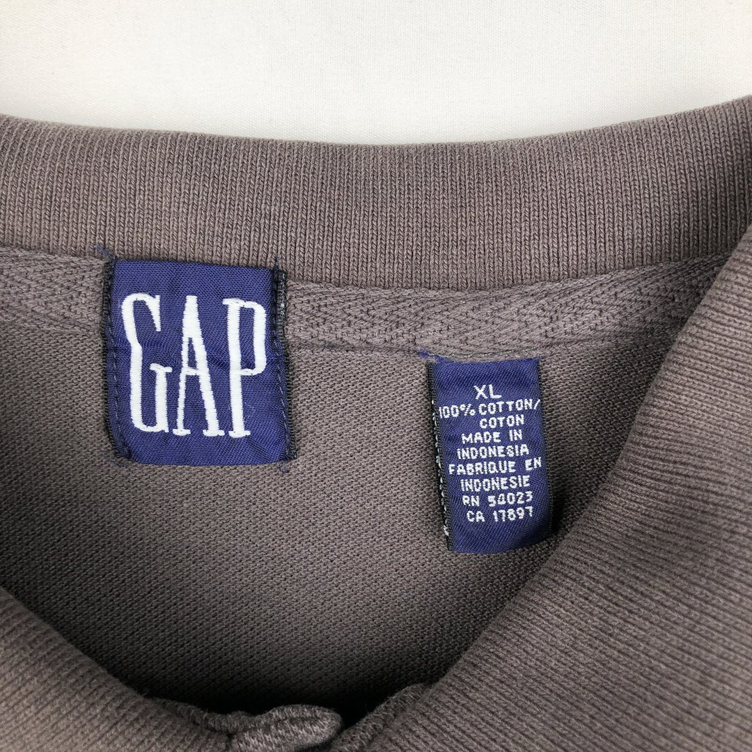 90'S GAP Old Gap Short-Sleeve Polo Shirt, Men's Size XL (Equivalent), Vintage cotton Charcoal Vintage Second Hand