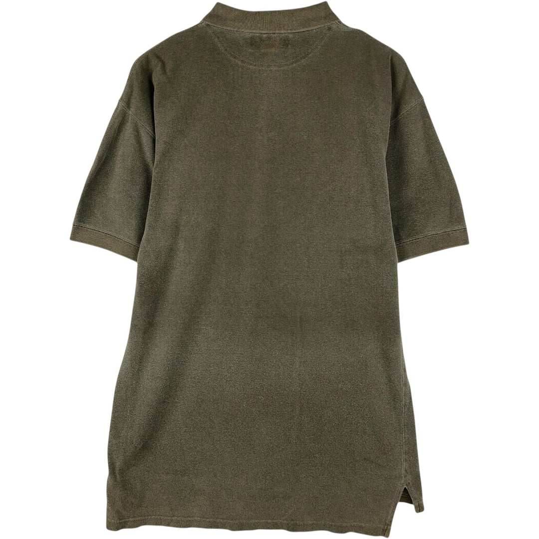 90'S Timberland short-sleeved polo shirt, men's size M equivalent, vintage. cotton Khaki type brown Vintage Second Hand