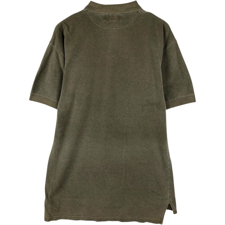 90'S Timberland short-sleeved polo shirt, men's size M equivalent, vintage. cotton Khaki type brown Vintage Second Hand