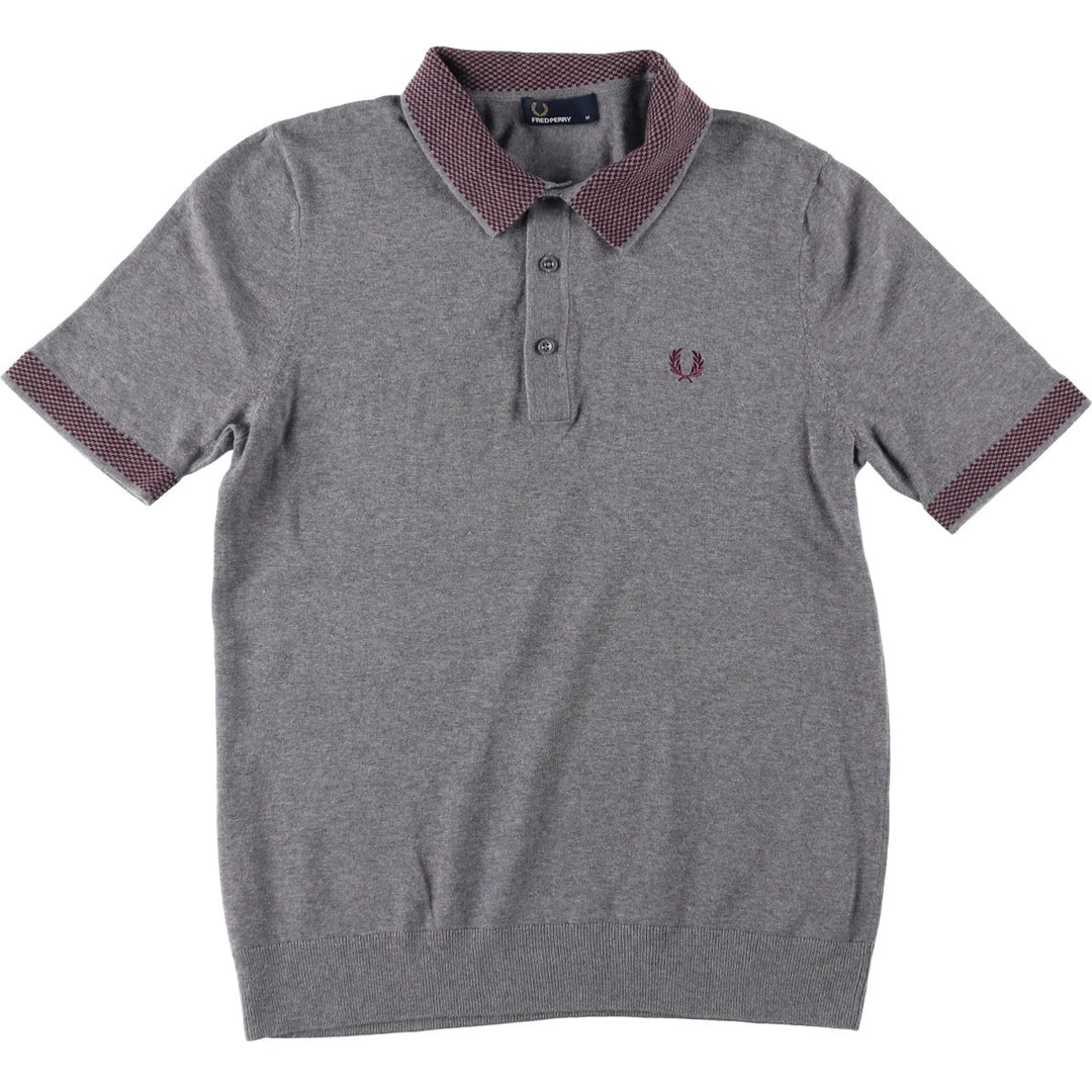 Fred Perry short sleeve polo shirt, size M for men unclear gray type Vintage Second Hand