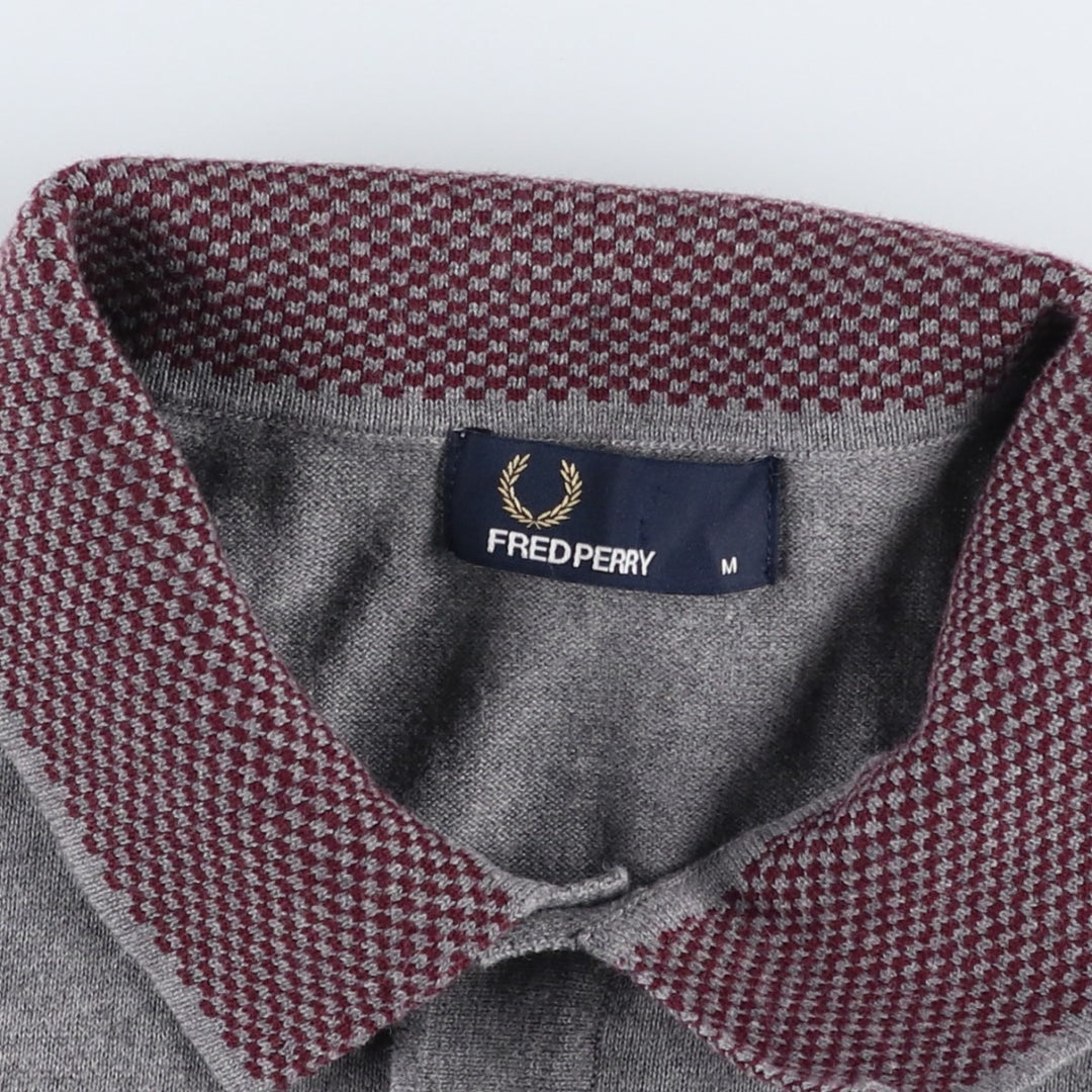 Fred Perry short sleeve polo shirt, size M for men unclear gray type Vintage Second Hand