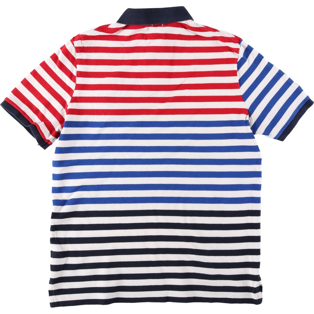 Ralph Lauren POLO RALPH LAUREN CLASSIC FIT Big Pony Short-Sleeve Striped Polo Shirt, Men's Size M (approx.) cotton white type Vintage Second Hand