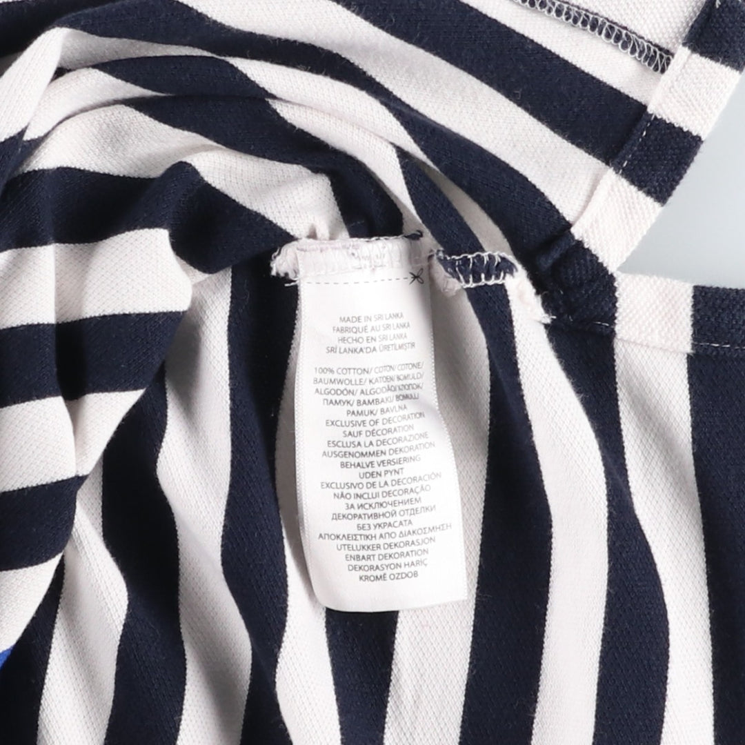Ralph Lauren POLO RALPH LAUREN CLASSIC FIT Big Pony Short-Sleeve Striped Polo Shirt, Men's Size M (approx.) cotton white type Vintage Second Hand
