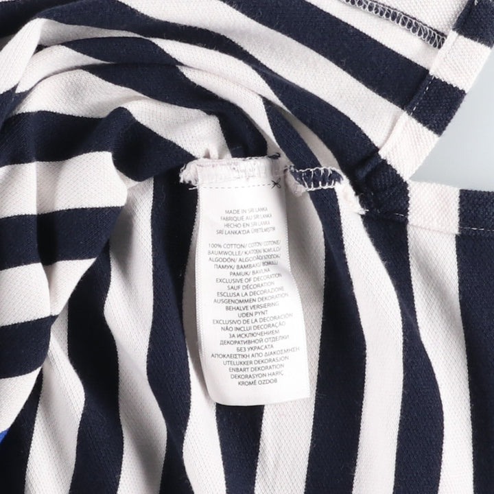 Ralph Lauren POLO RALPH LAUREN CLASSIC FIT Big Pony Short-Sleeve Striped Polo Shirt, Men's Size M (approx.) cotton white type Vintage Second Hand