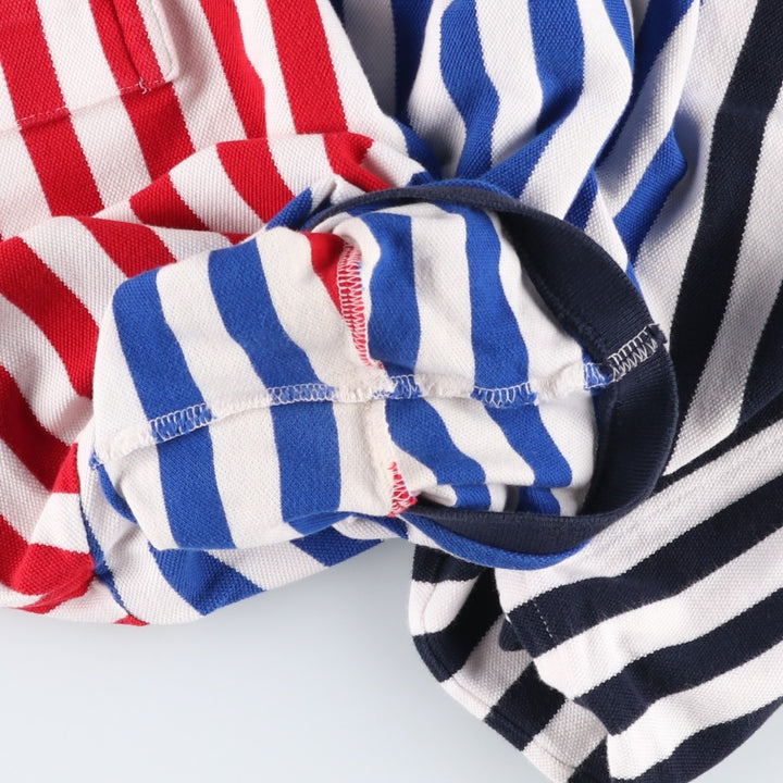 Ralph Lauren POLO RALPH LAUREN CLASSIC FIT Big Pony Short-Sleeve Striped Polo Shirt, Men's Size M (approx.) cotton white type Vintage Second Hand