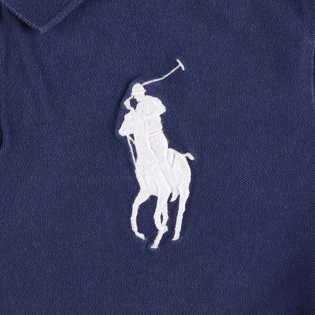 Ralph Lauren POLO RALPH LAUREN CUSTOM SLIM FIT Big Pony Short Sleeve Polo Shirt Men's XL cotton navy blue type Vintage Second Hand