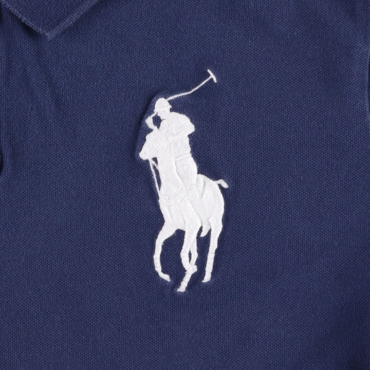 Ralph Lauren POLO RALPH LAUREN CUSTOM SLIM FIT Big Pony Short Sleeve Polo Shirt Men's XL cotton navy blue type Vintage Second Hand