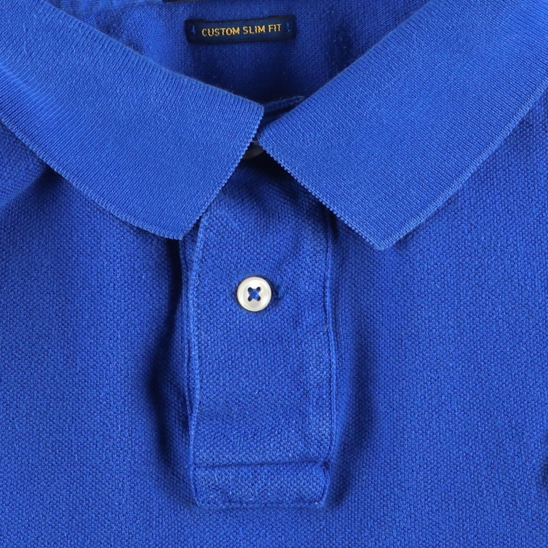 Ralph Lauren POLO RALPH LAUREN CUSTOM SLIM FIT Big Pony Short Sleeve Polo Shirt Men's XL cotton blue type Vintage Second Hand
