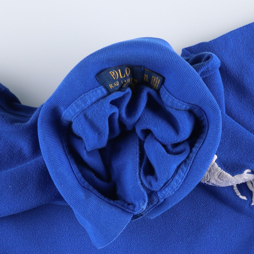 Ralph Lauren POLO RALPH LAUREN CUSTOM SLIM FIT Big Pony Short Sleeve Polo Shirt Men's XL cotton blue type Vintage Second Hand
