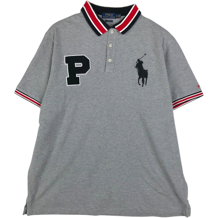 Ralph Lauren POLO RALPH LAUREN CLASSIC FIT Big Pony Short Sleeve Polo Shirt Men's XL cotton gray type Vintage Second Hand