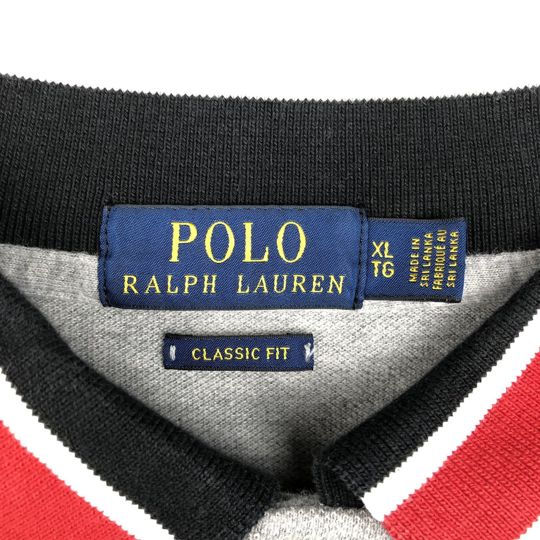 Ralph Lauren POLO RALPH LAUREN CLASSIC FIT Big Pony Short Sleeve Polo Shirt Men's XL cotton gray type Vintage Second Hand
