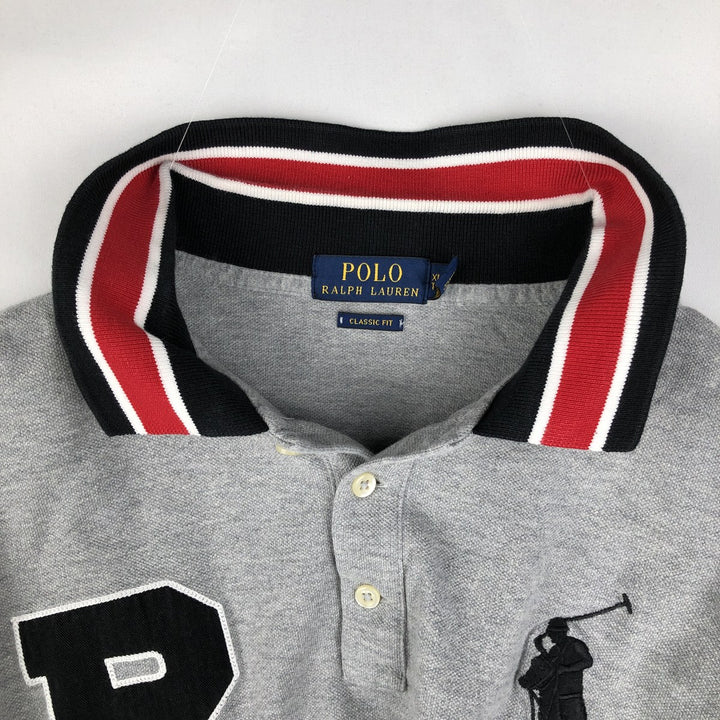 Ralph Lauren POLO RALPH LAUREN CLASSIC FIT Big Pony Short Sleeve Polo Shirt Men's XL cotton gray type Vintage Second Hand