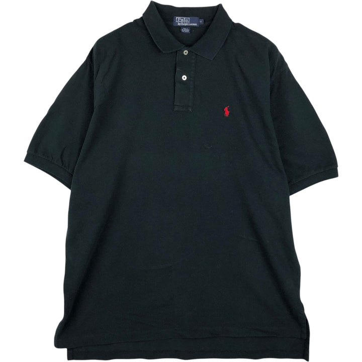 Ralph Lauren POLO by Ralph Lauren short sleeve polo shirt, men's XL size cotton black type Vintage Second Hand
