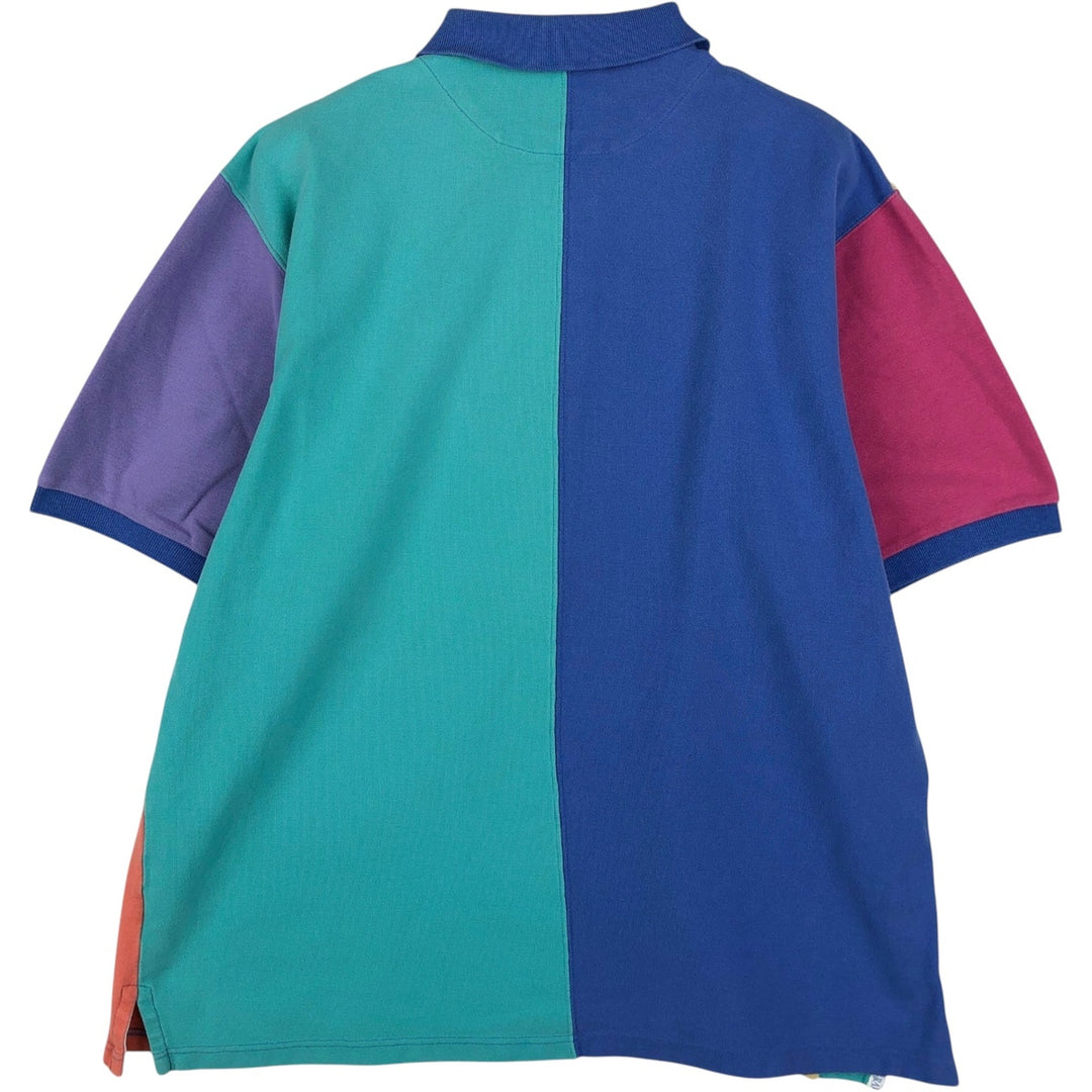 80'S Ralph Lauren CHAPS short sleeve polo shirt, men's size L, vintage cotton blue type Vintage Second Hand