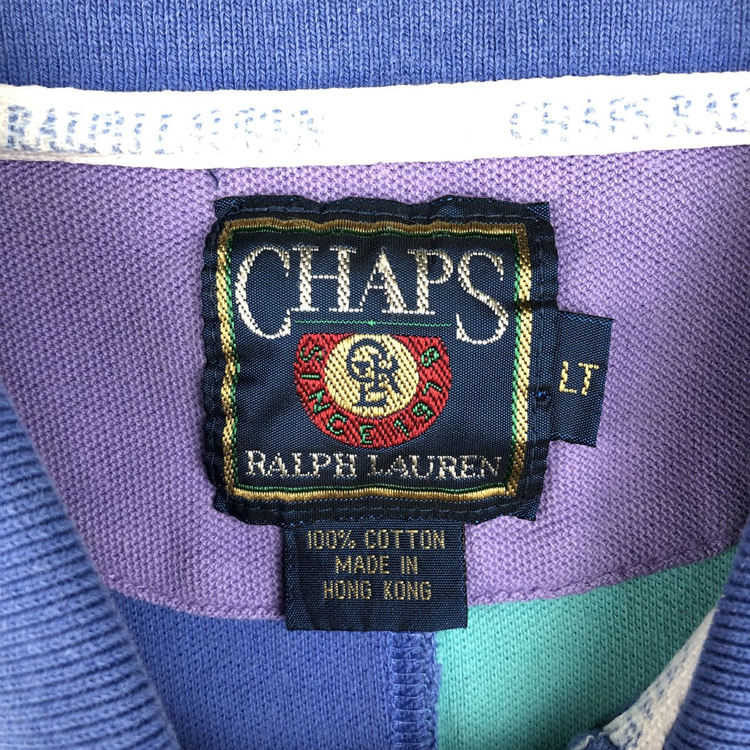 80'S Ralph Lauren CHAPS short sleeve polo shirt, men's size L, vintage cotton blue type Vintage Second Hand