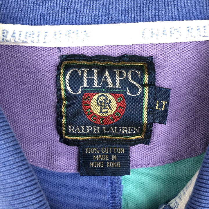 80'S Ralph Lauren CHAPS short sleeve polo shirt, men's size L, vintage cotton blue type Vintage Second Hand