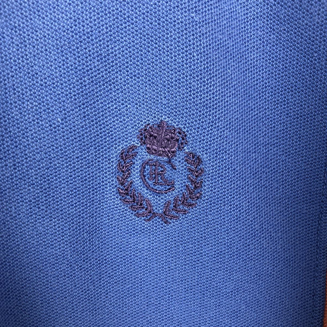 80'S Ralph Lauren CHAPS short sleeve polo shirt, men's size L, vintage cotton blue type Vintage Second Hand