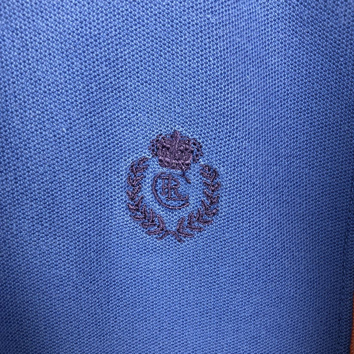 80'S Ralph Lauren CHAPS short sleeve polo shirt, men's size L, vintage cotton blue type Vintage Second Hand