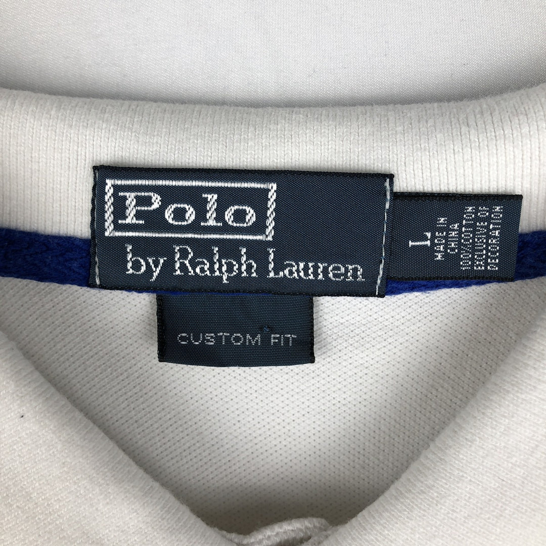 Ralph Lauren POLO by Ralph Lauren CUSTOM FIT Big Pony Short Sleeve Polo Shirt Men's L size cotton white type Vintage Second Hand