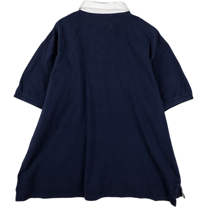 Big Size Ralph Lauren POLO by Ralph Lauren Big Pony Short-Sleeve Rugby Shirt, Men's XXXXL Equivalent cotton navy blue type Vintage Second Hand