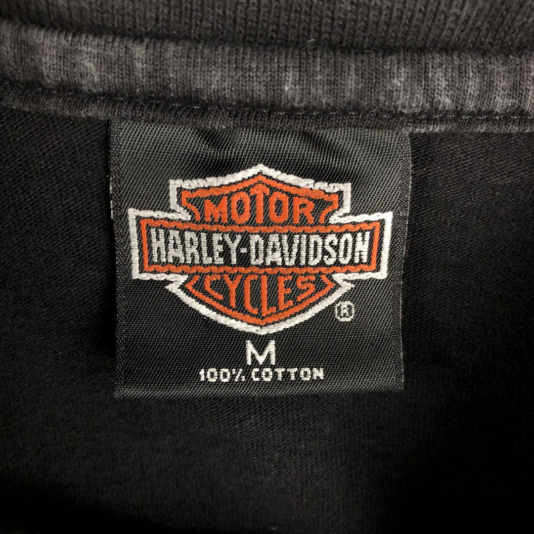 1990'S Harley-Davidson Short-Sleeve Polo Shirt, Made in USA, Men's Size M (Equivalent), Vintage cotton black type Vintage Second Hand