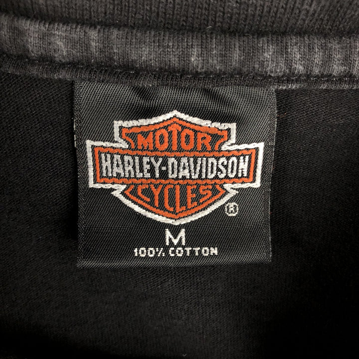 1990'S Harley-Davidson Short-Sleeve Polo Shirt, Made in USA, Men's Size M (Equivalent), Vintage cotton black type Vintage Second Hand